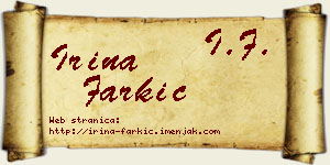 Irina Farkić vizit kartica